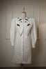 White Cotton Long Collar Dress