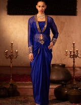 Egyptian Blue Rococco Organza Jacket Fusion Co-Ord