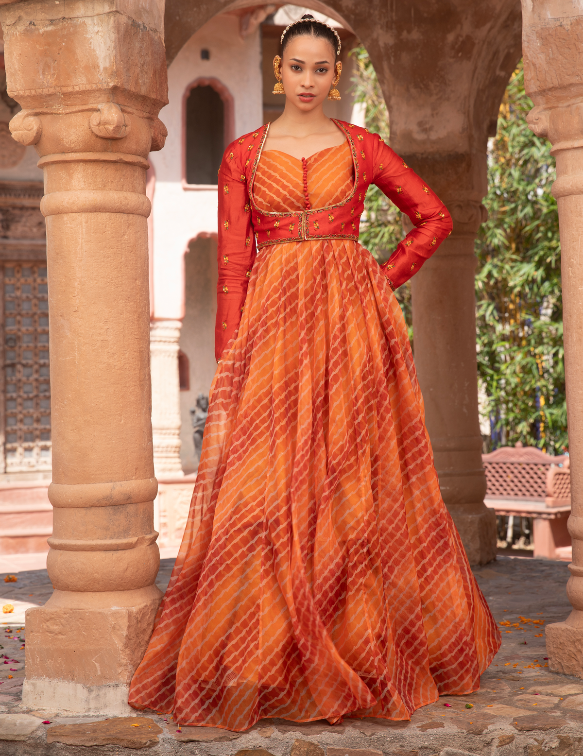 Lehriya Anarkali Koti Jacket