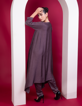 Plum Asymmetric Zipper Co-Ord Set