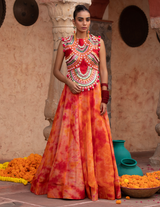 Tangerine Tie-Dye Codi-Coin Quirky Lehenga
