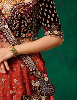 Coral Red Lehenga Choli Set