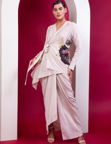 Boho Style Wrap Top Draped Skrit