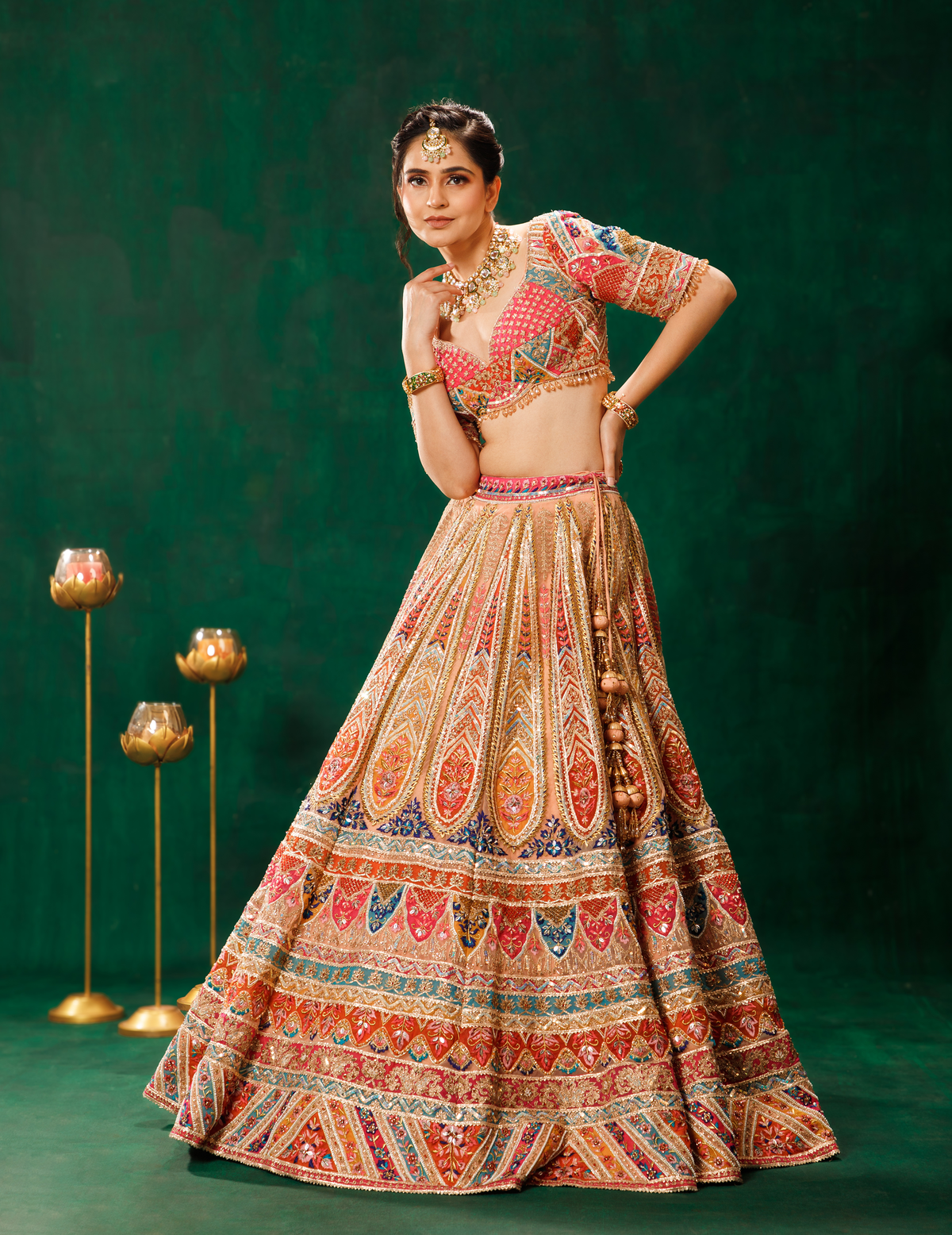 Beige Lehenga Choli Set