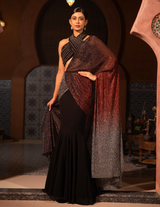 Halter Neck Mermaid Ombre Saree