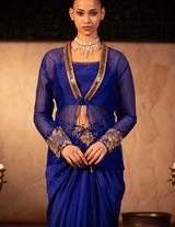 Egyptian Blue Rococco Organza Jacket Fusion Co-Ord