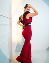 Edgy Butterfly Sleeves, Trail Fish Cut Gown