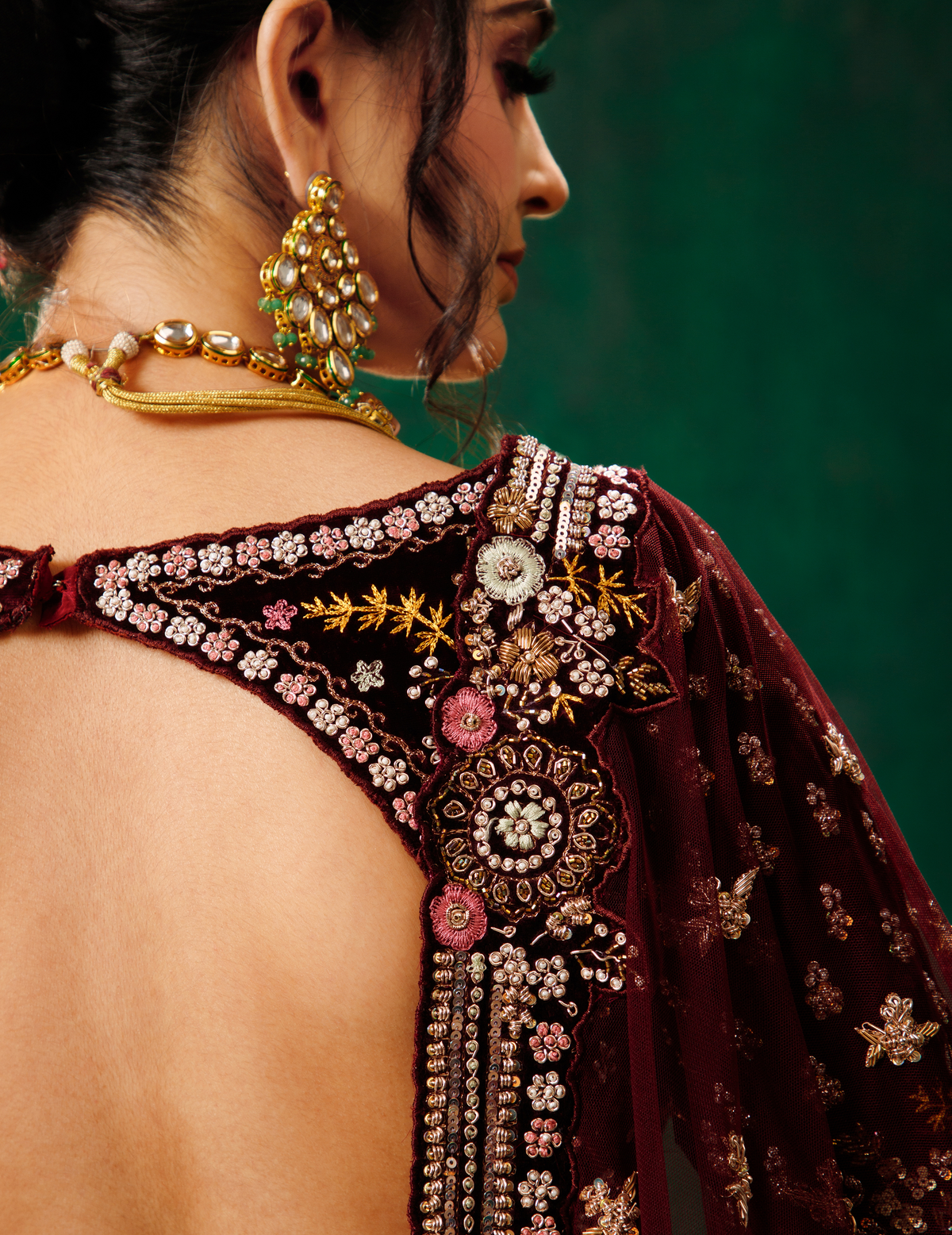 Coral Red Lehenga Choli Set