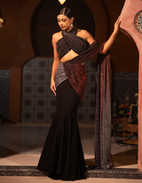 Halter Neck Mermaid Ombre Saree