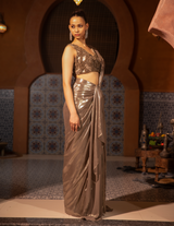 Golden Foil Cocktail Saree