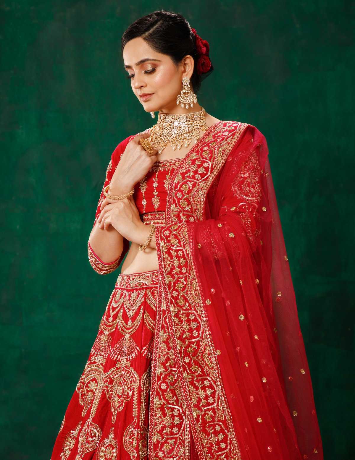Rust Lehenga Choli Set