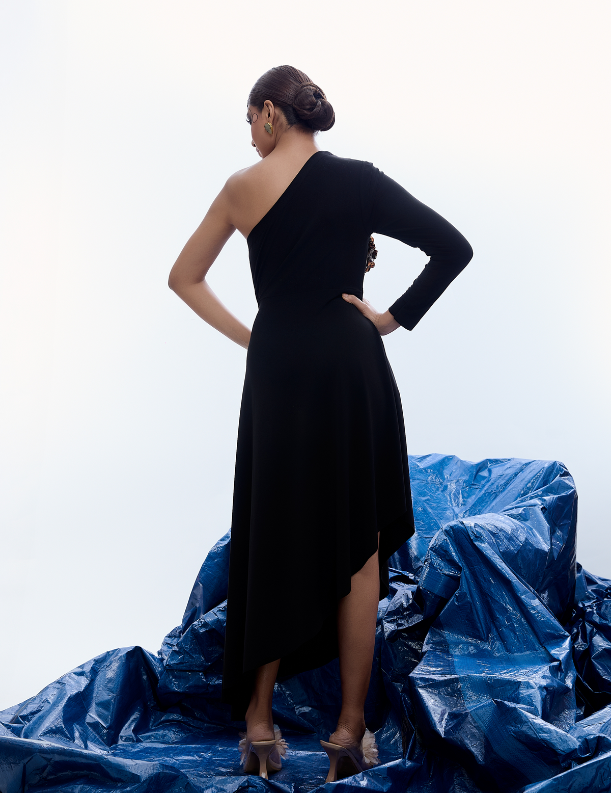 Assymetric One-Sleeved Dress