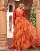 Lehriya Anarkali Koti Jacket