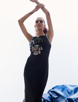 Gothic Goddess Slit Gown