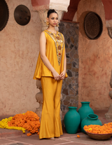 Mirror Work Chanderi Kalidar Top & Palazzo