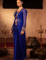 Egyptian Blue Rococco Organza Jacket Fusion Co-Ord