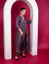 Plum Asymmetric Zipper Co-Ord Set