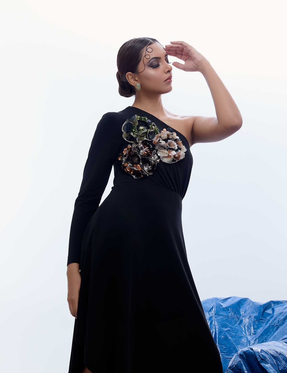 Assymetric One-Sleeved Dress