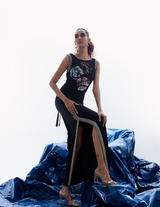 Gothic Goddess Slit Gown