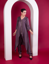 Plum Asymmetric Zipper Co-Ord Set