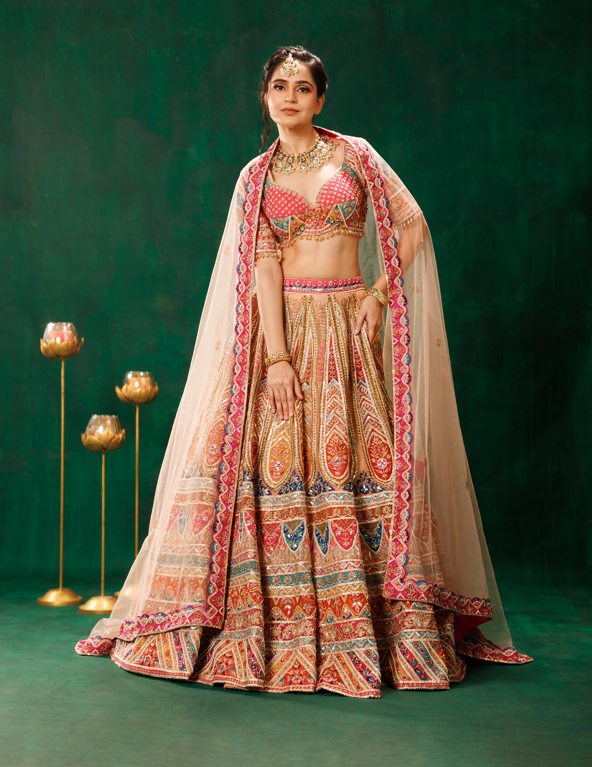 Beige Lehenga Choli Set