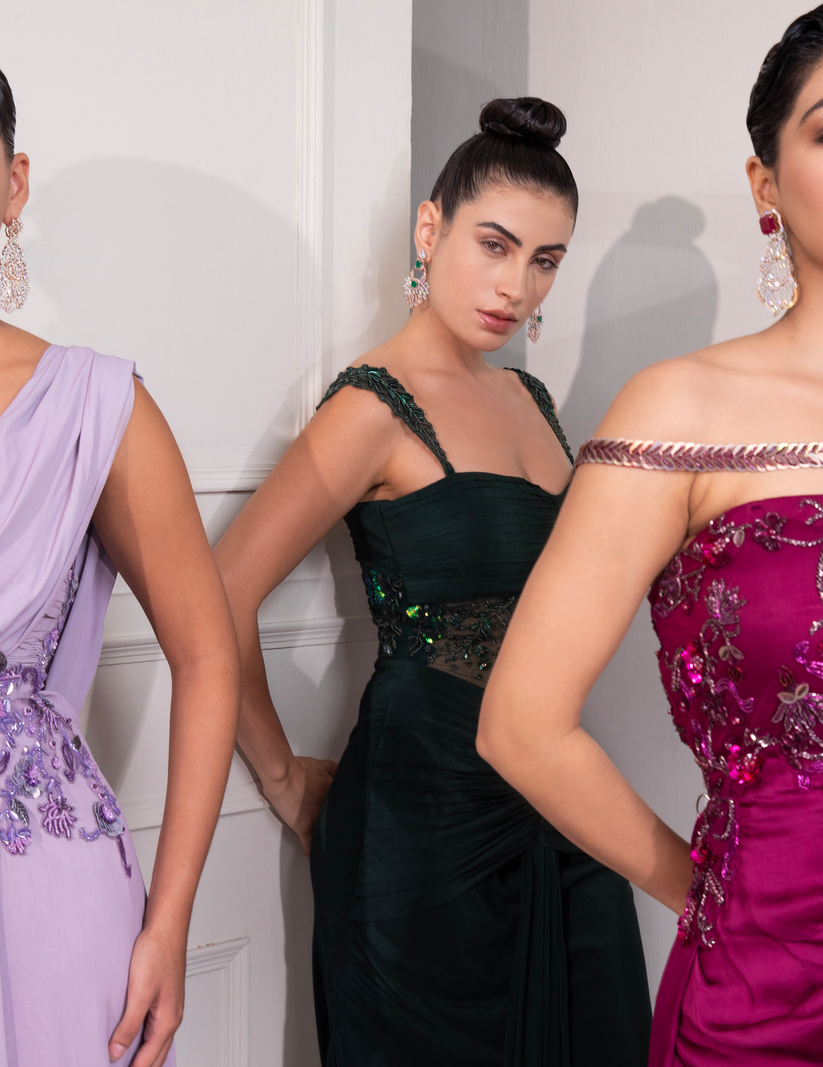 Pastel Lilac Draped Cocktail Gown