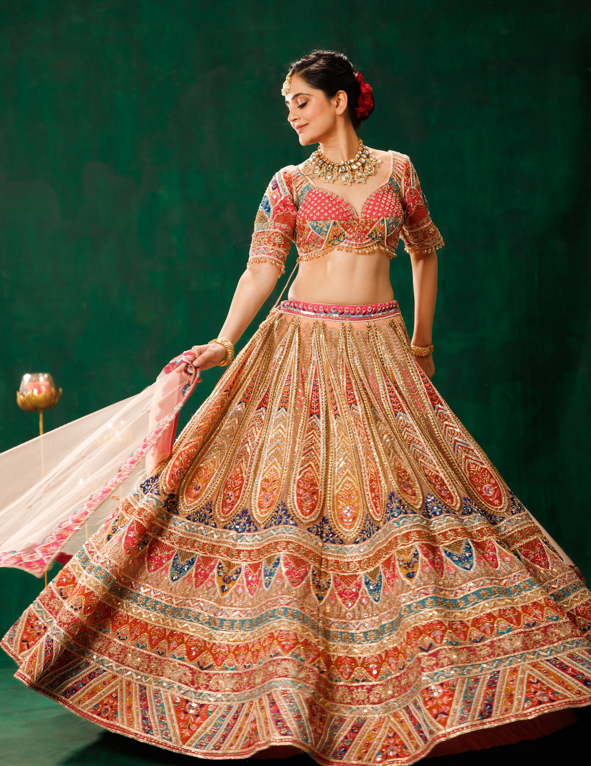 Beige Lehenga Choli Set