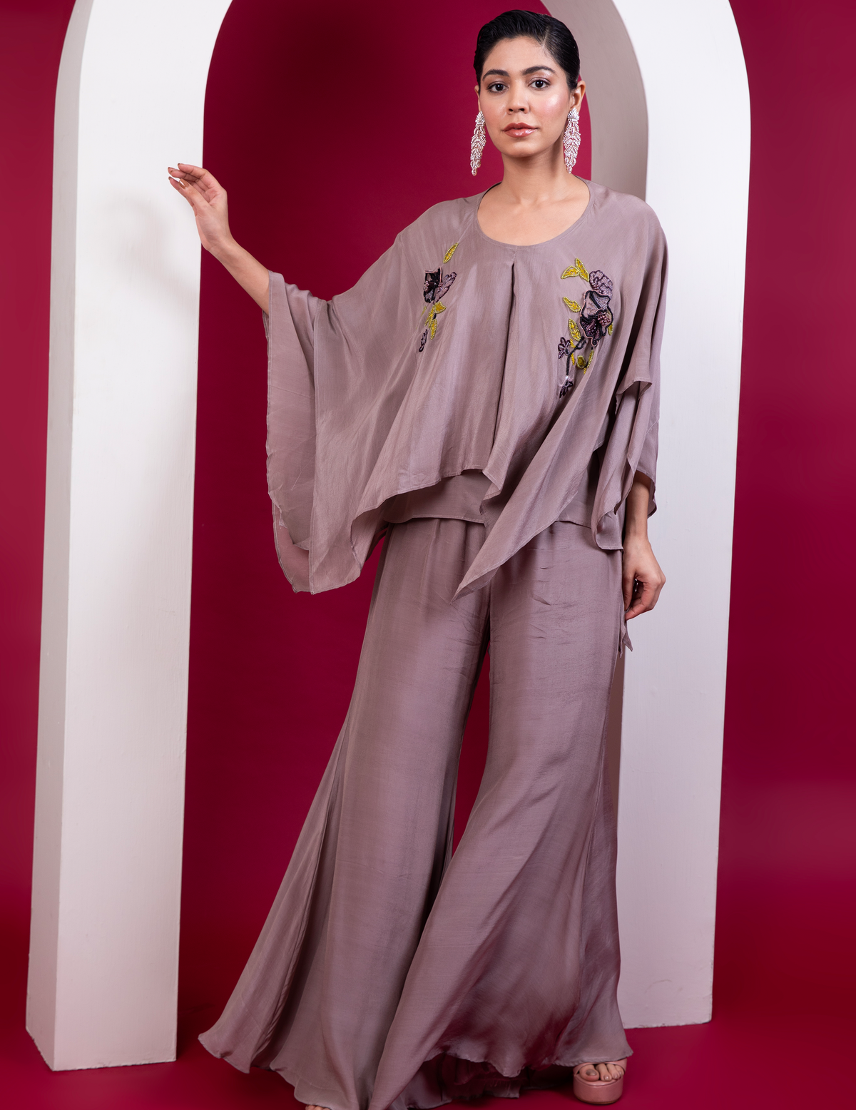 Inverted Pleat Kaftan & Pallazo Set
