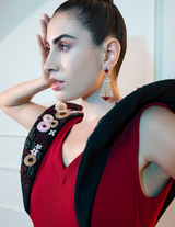 Edgy Butterfly Sleeves, Trail Fish Cut Gown