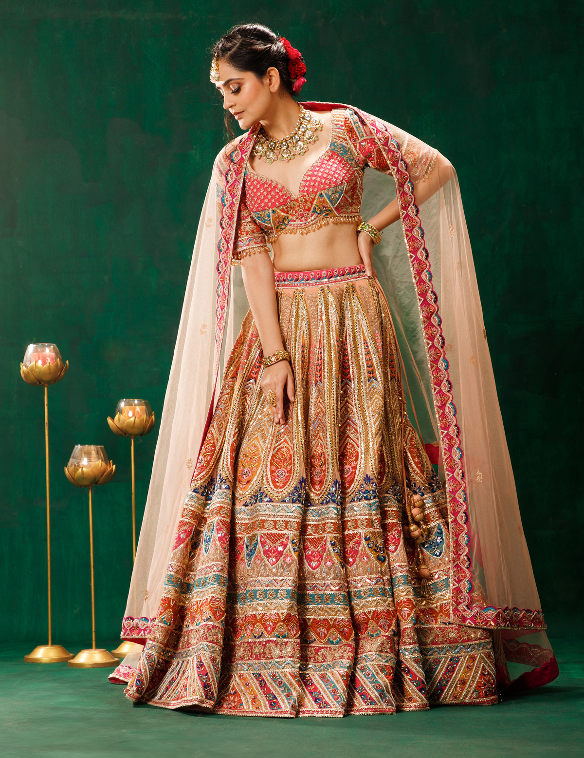 Beige Lehenga Choli Set