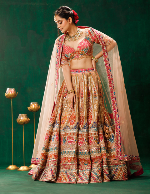 Beige Lehenga Choli Set