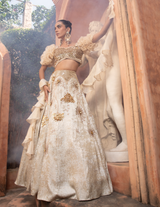 Pastel Yellow Sequins Work Lehenga