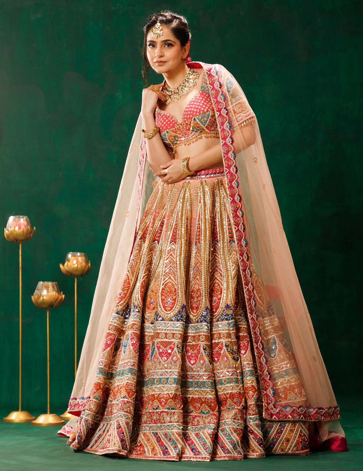 Beige Lehenga Choli Set