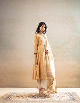 Gold-Beige Tusser Silk Suit