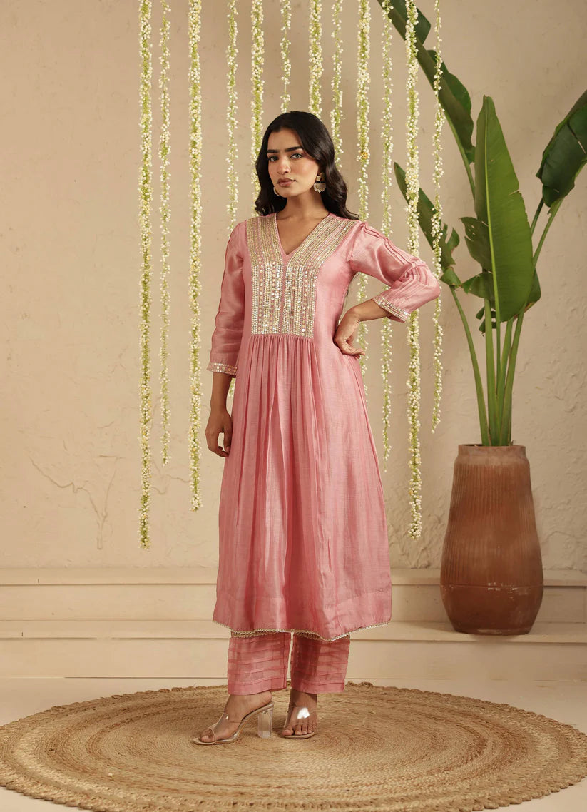 Dusty Pink 2-Piece Suit Set