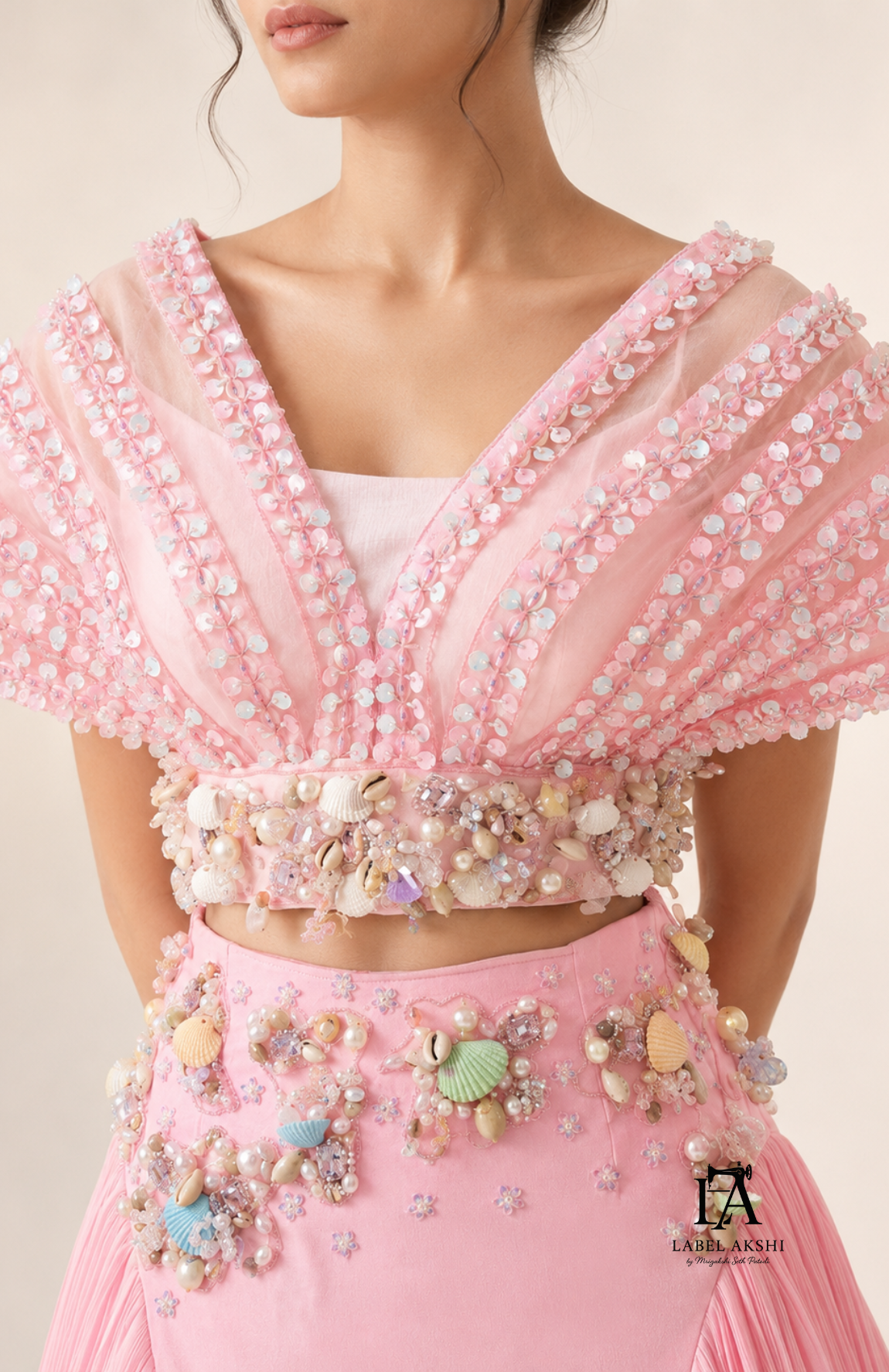 Baby Pink Cape Set Corethia Collection