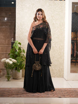 Taraash-Black Off-Shoulder
