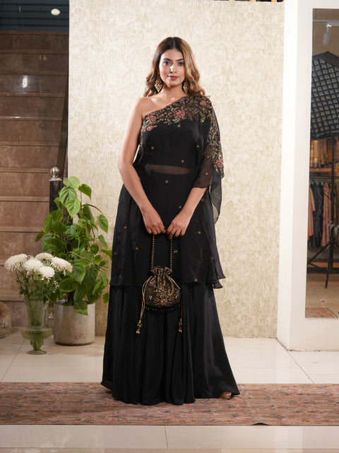 Taraash-Black Off-Shoulder