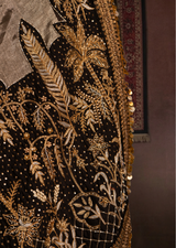Gold & Silver Zardozi Mughal Motif Tissue Saree