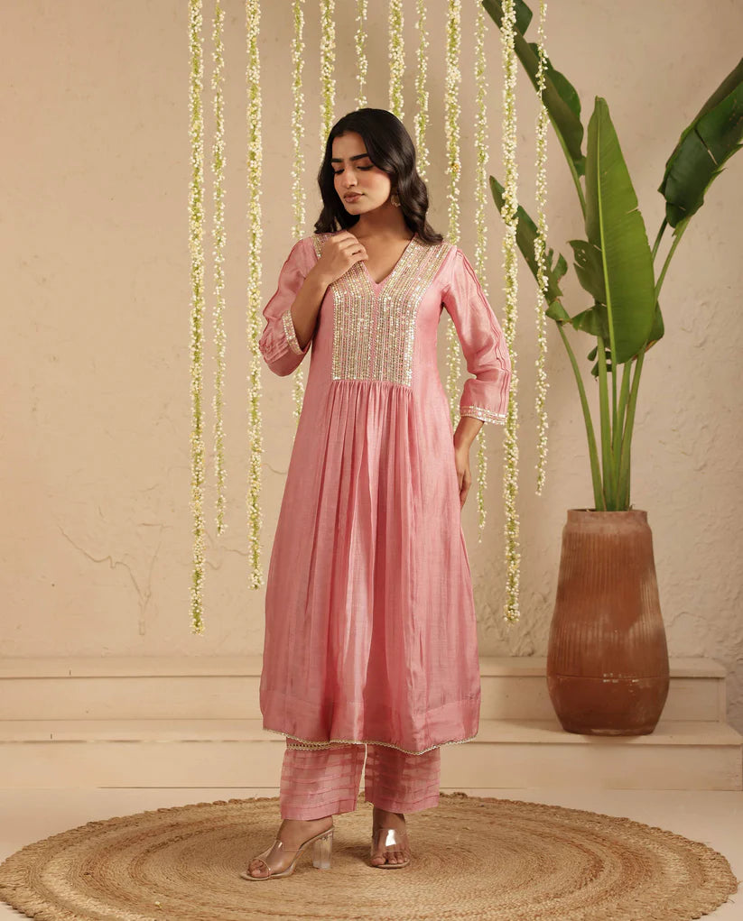 Dusty Pink 2-Piece Suit Set