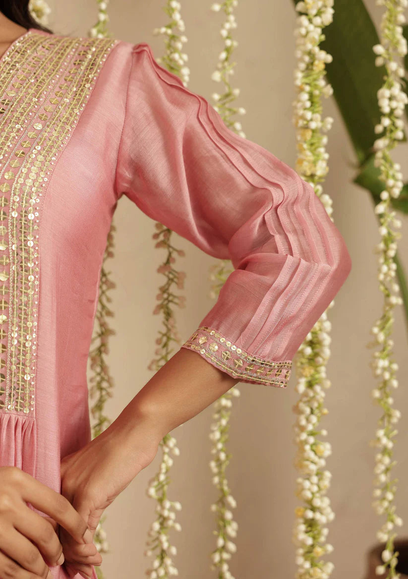 Dusty Pink 2-Piece Suit Set