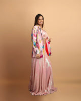 Namaste India Sequin Blouse, Pants & Satin Silk Jacket Set