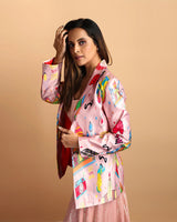 Namaste India Sequin Blouse, Pants & Satin Silk Jacket Set