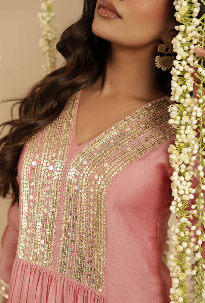 Dusty Pink 2-Piece Suit Set