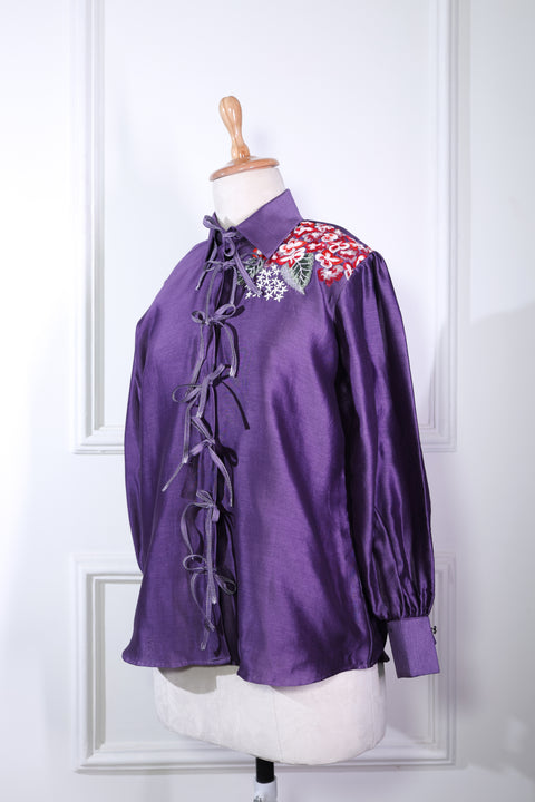 Deep Purple Chanderi Shirt