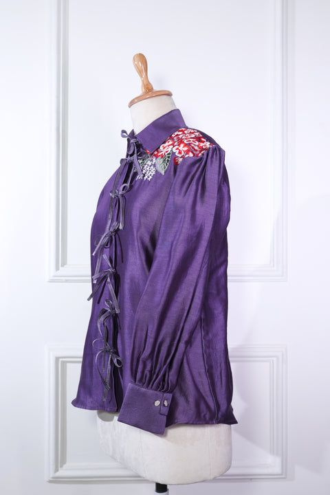 Deep Purple Chanderi Shirt