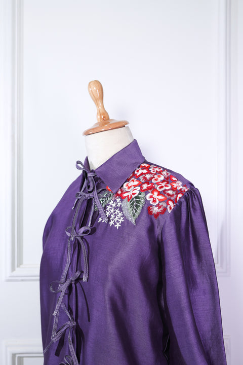 Deep Purple Chanderi Shirt