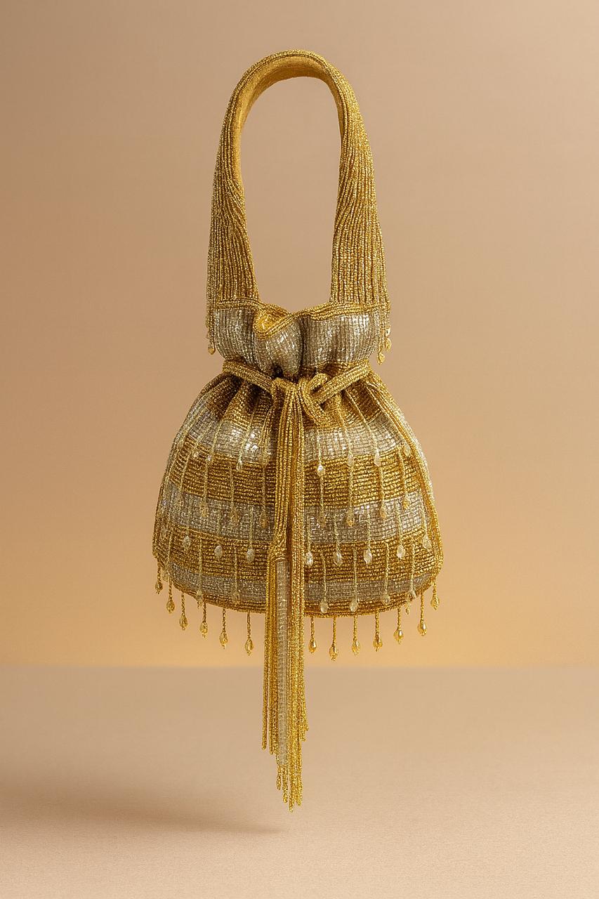 Golden And Silver Gleam Potli