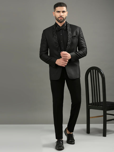 Embroidered Lapel Tuxedo Set
