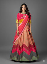 Rani Pink–Mustard Zari Lehenga